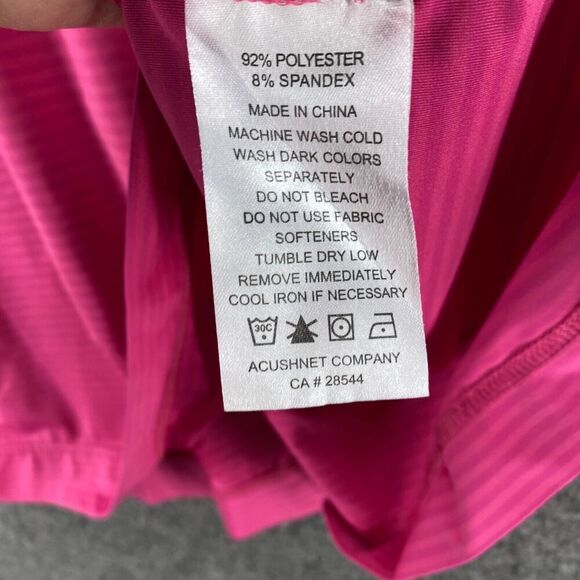 5/$45 FJ Polo Shirt Men L Large Pink Striped Button Up Collared Short Sleeve - Picture 7 of 10